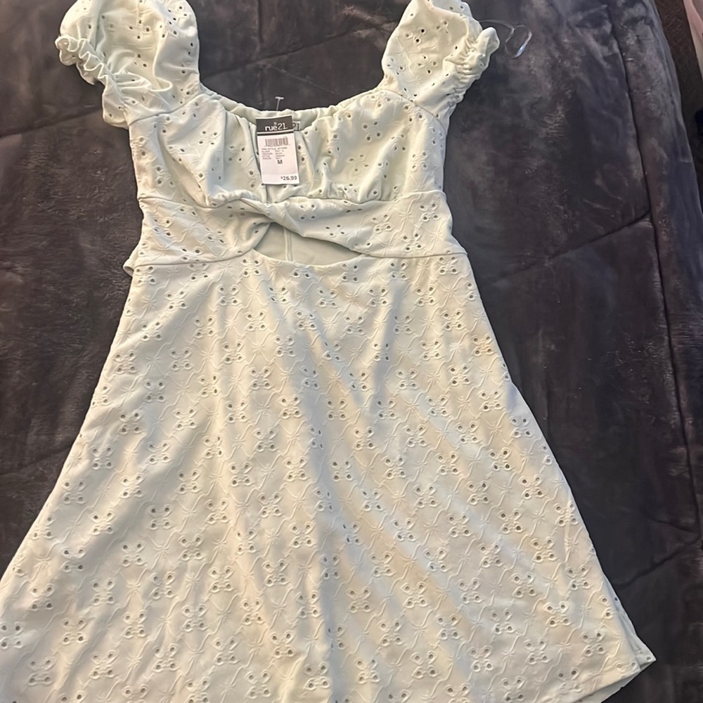 Mint green mini dress